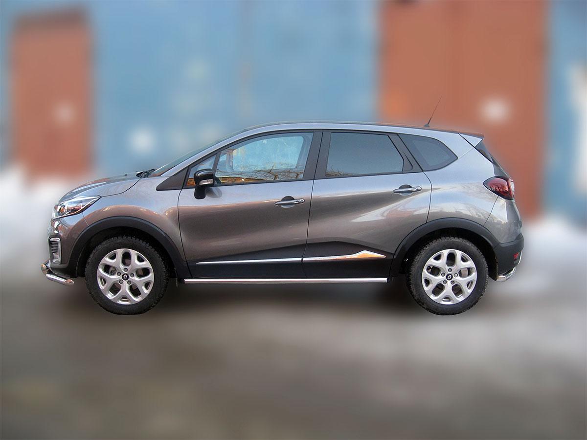 Пороги труба D 50,8 для Renault Kaptur(Рено Каптур), ALFeco арт. RENKAP-16.05