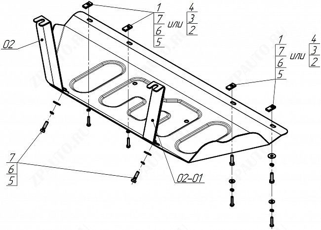 Защита стальная Мотодор (Топливный бак), 2 мм,  Gac S7  2025- арт. 77809