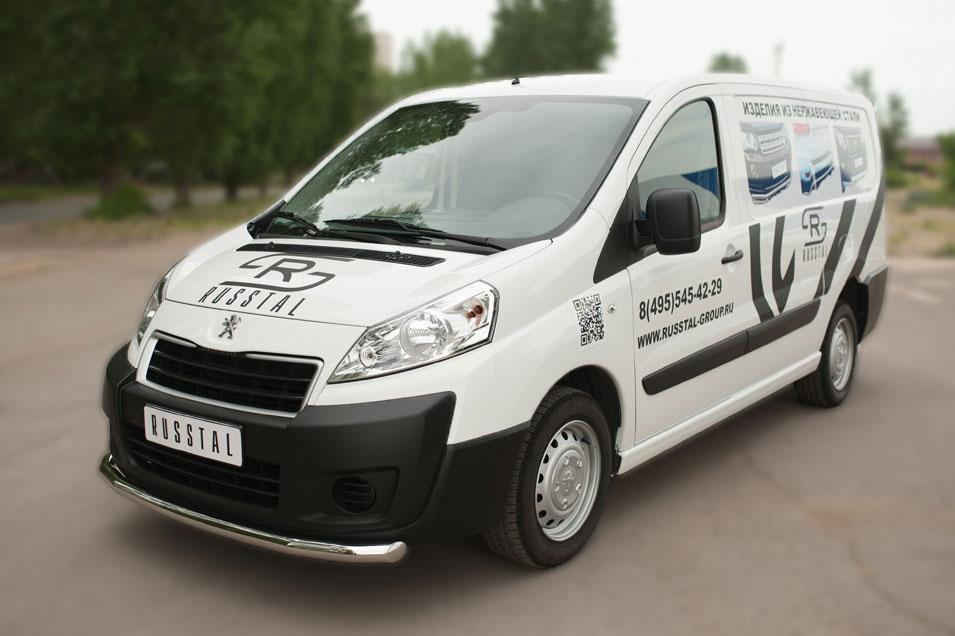 Защита переднего бампера d57 для Peugeot Expert 2014, Slitkoff PEXZ-002117