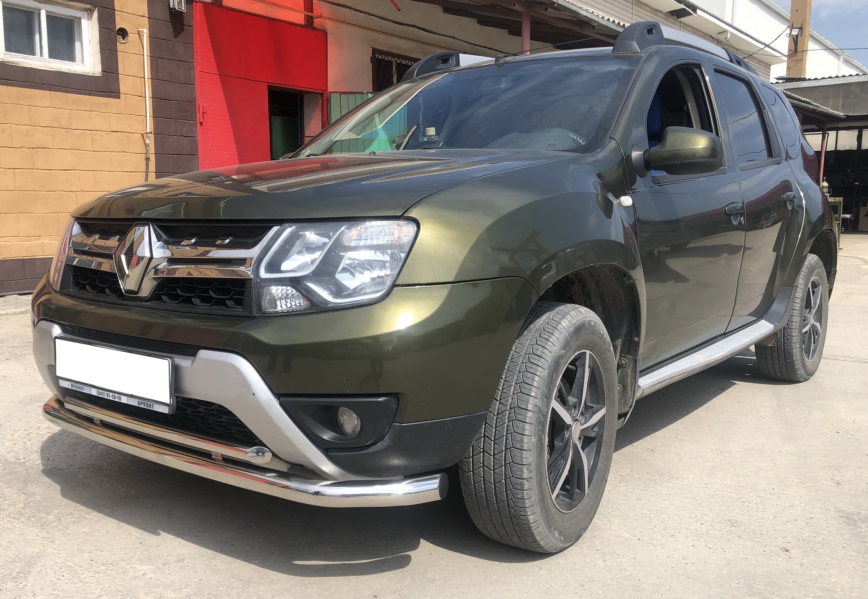 Защита переднего бампера с двумя подгибами для автомобиля Renault Duster арт. RD.17.03-2