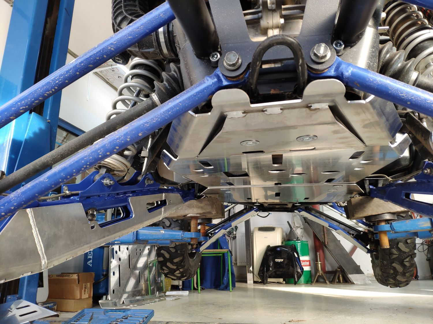 Защита задних рычагов для POLARIS RZR XP Turbo S 2018 -, алюминий 4 мм, STORM, арт. 3932