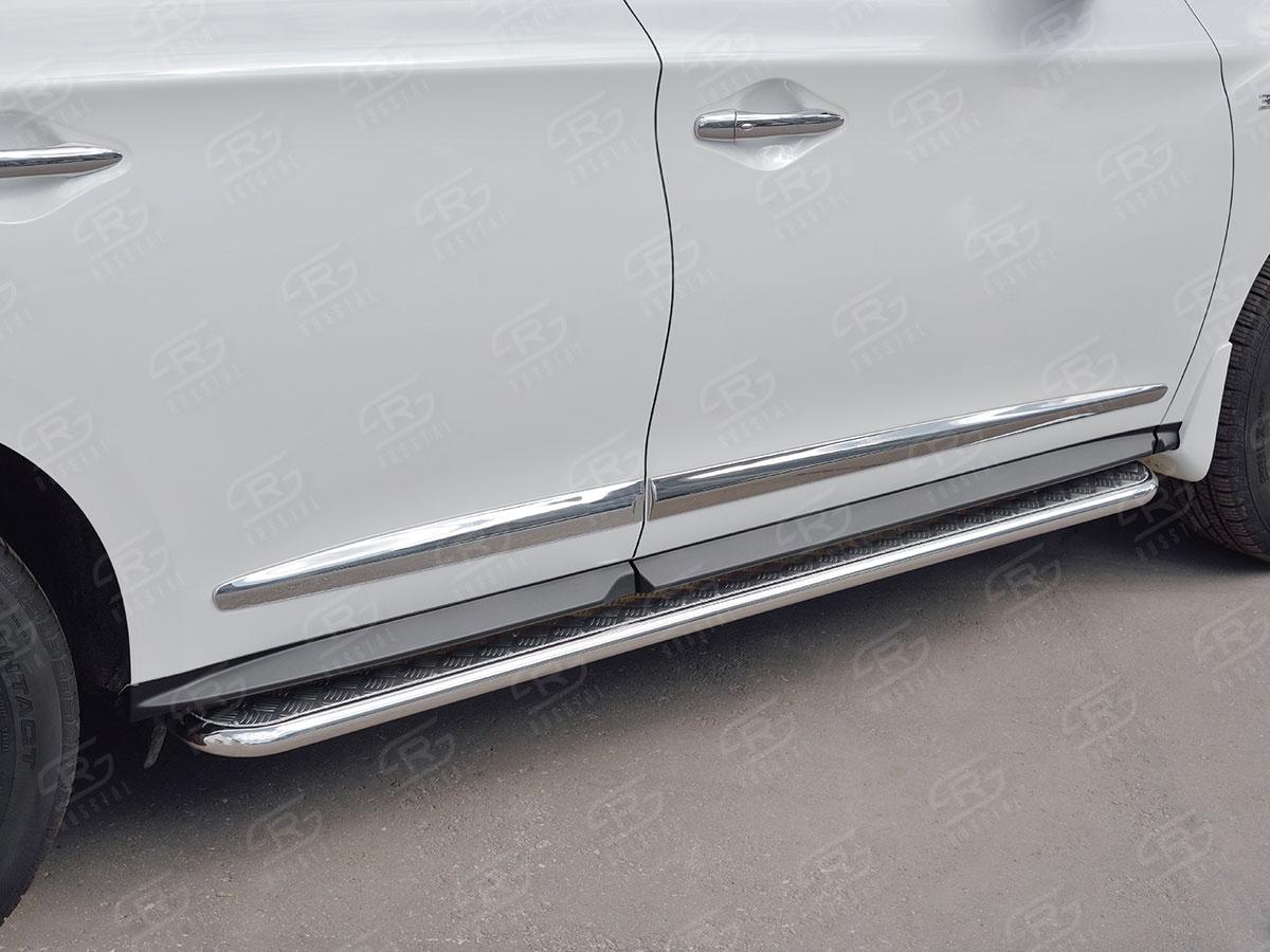 Пороги труба d42 с листом вариант 2 для Infiniti QX60 2016, Slitkoff IQXL-0026812