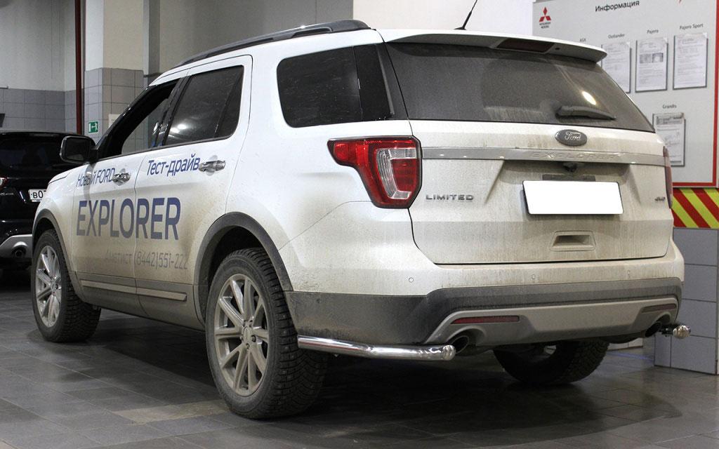 Защита заднего бампера уголки одинарные d60 Ford Explorer 2015, Технотек FE2015_3