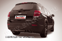 Защита заднего бампера d57 короткая черная Chevrolet Captiva (2013-2016) , Slitkoff, арт. CHCap13-012B