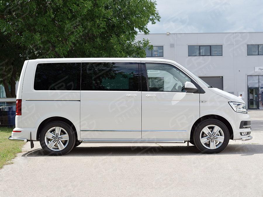 Пороги труба d57 левый вариант 1 Volkswagen Transporter T6 2015 Caravelle/Multivan длинная база, Slitkoff VTCT-0023331