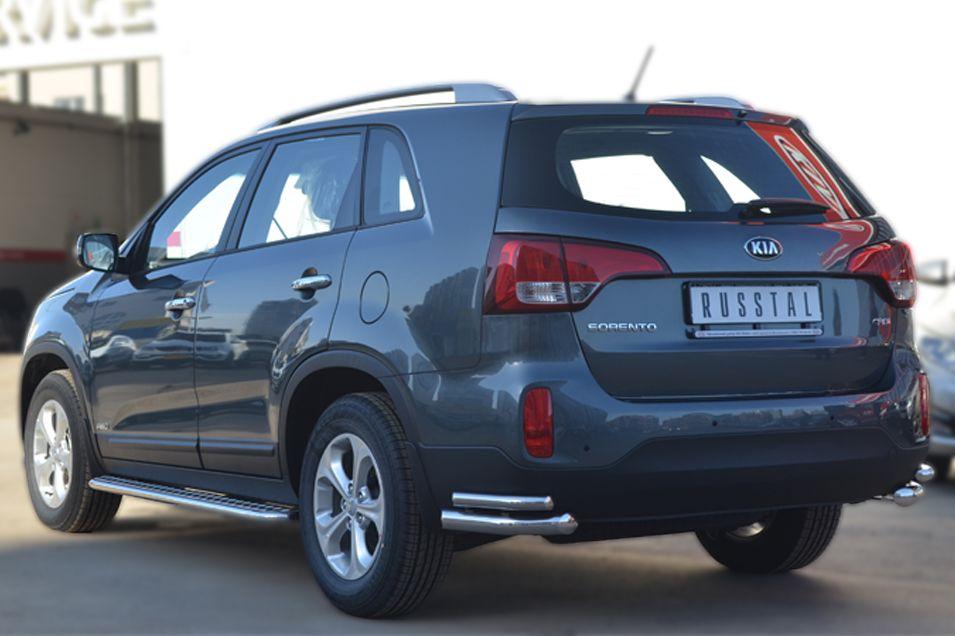 Пороги труба d42 с листом для KIA Sorento 2013, Slitkoff KIL-001267