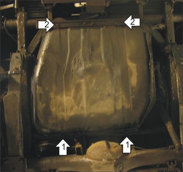 Защита стальная Мотодор (Топливный бак), 2 мм, Сталь для Hyundai Galloper 1998-2003 арт. 00907