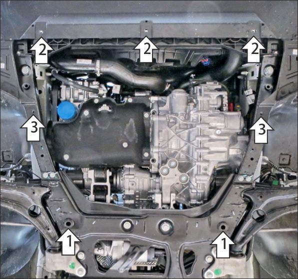 Защита стальная Мотодор (Двигатель, Коробка переключения передач), 2 мм,  для Exeed RX  2023- арт. 79014