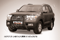 Кенгурятник d76 высокий черный Toyota Land Cruiser 200 (2007-2012) , Slitkoff, арт. TLC2-002B