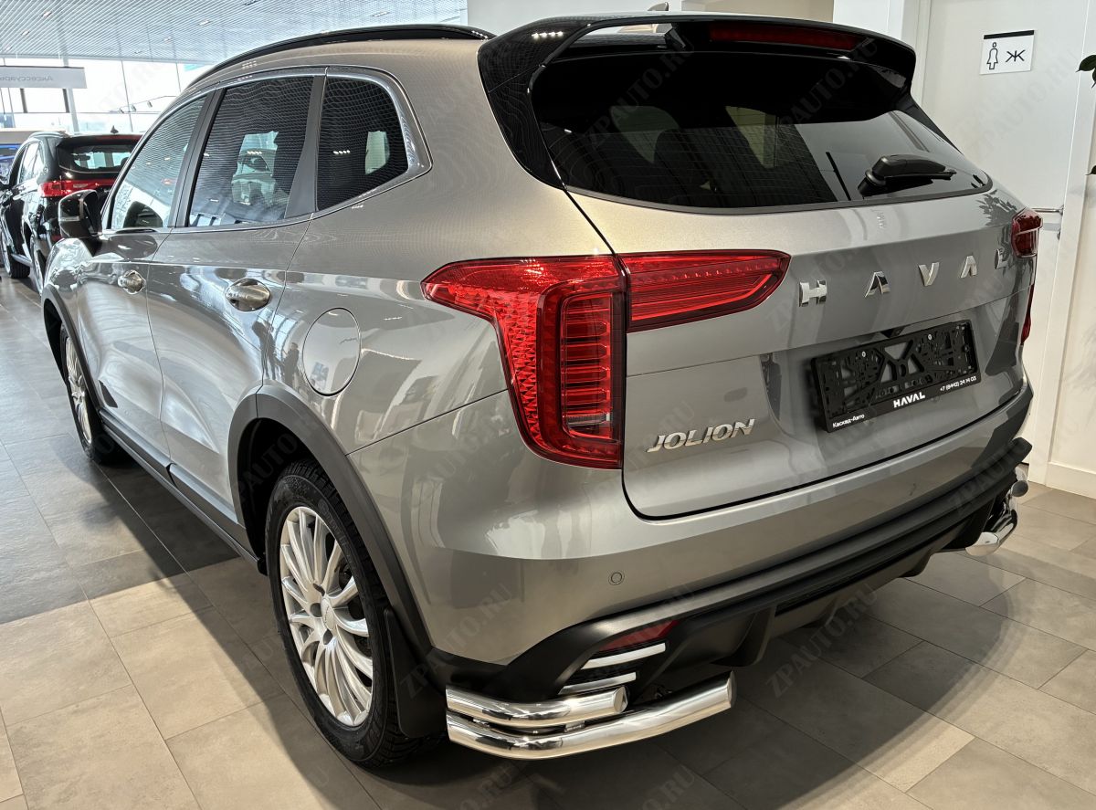 Защита заднего бампера  угловая двойная для автомобиля HAVAL Jolion 2024 арт. HVJ.24.19