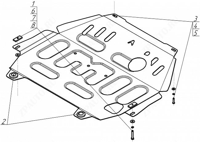 Защита АвтоСтандарт (Двигатель, Коробка переключения передач), 1,5мм сталь для Mitsubishi Outlander III   2015-2017 арт.51338
