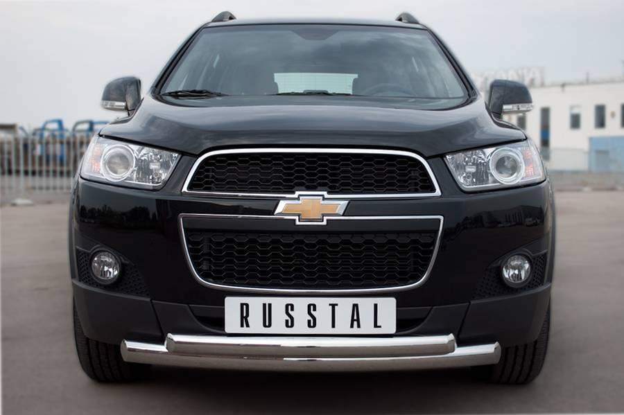 Защита переднего бампера d76/57 для Chevrolet Captiva 2012, Slitkoff CHCZ-000825