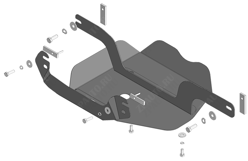 Защита стальная Мотодор (Задний дифференциал), 2 мм,  Ford Bronco Sport  2020-2024 арт. 70710