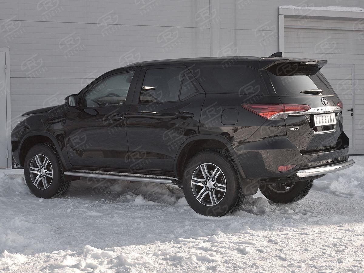 Защита заднего бампера d76 на Toyota Fortuner 2017, Slitkoff TFZ-002889