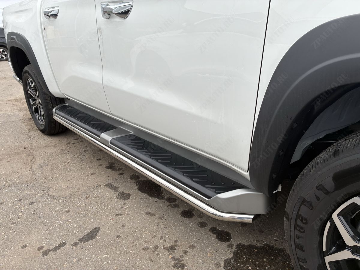 Защита штатного порога труба для автомобиля CHANGAN Hunter Plus 2022 арт. CGHTP.22.32-1