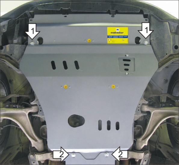 Защита алюминиевая Мотодор (Двигатель), 5 мм, Алюминий для Lexus GS 300 2005-2008 арт. 35009