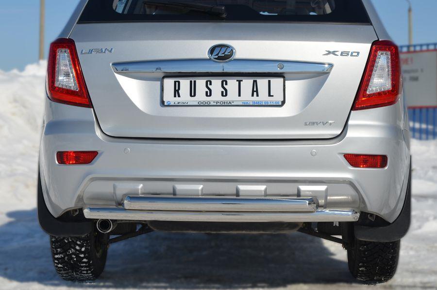 Защита заднего бампера d57/57 для Lifan X60, Slitkoff LFZ-001243