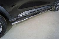 Пороги овальные с накладкой 120х60 мм для автомобиля HAVAL F7X (2.0L 4WD) 2022-,TCC Тюнинг ,арт. HAVF7X22-13