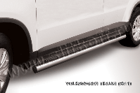 Защита порогов d76 труба Volkswagen Tiguan (2011-2016) Black Edition, Slitkoff, арт. VWTIG-006BE