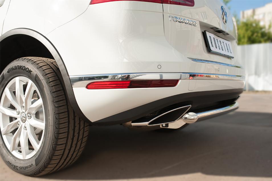 Защита заднего бампера d57 для Volkswagen Touareg 2014, Slitkoff VWTZ-002133