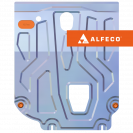 Защита  картера и КПП (установка под  пыльник) Kia Rio X-Line 2017-2022  V-all , ALFeco, алюминий 4мм, арт. ALF1046al-2