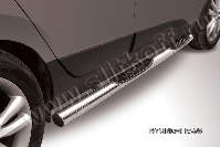 Защита порогов d76 с проступями Hyundai ix-35 (2010-2015) , Slitkoff, арт. Hix35-004