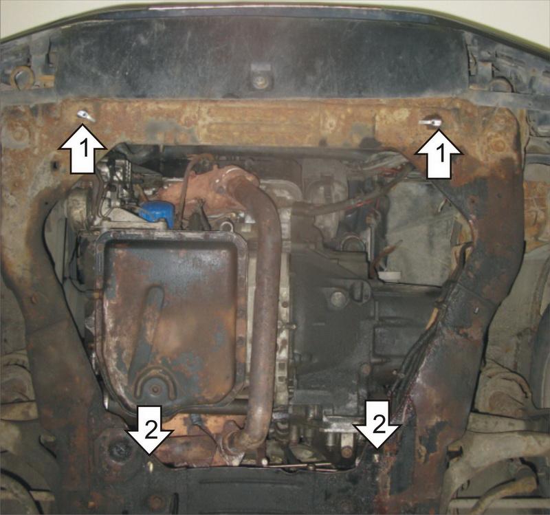Защита стальная Мотодор (Двигатель), 2 мм, Сталь для Citroen XM 1989-1994 арт. 00401