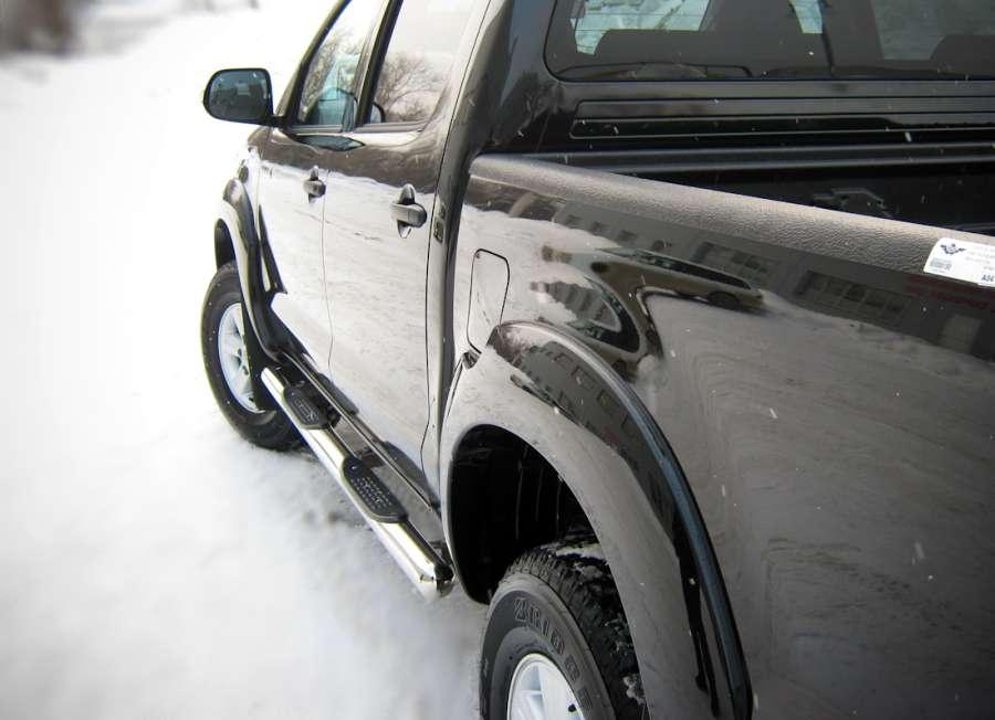 Пороги труба d76 с накладками вариант 3 для Toyota Hilux, Slitkoff TLT-0000083