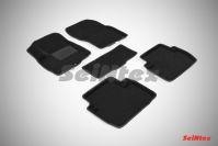 Ковры салонные 3D черные для Mitsubishi Outlander 2012-, Seintex 85358