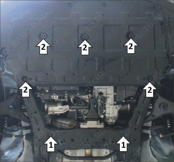 Защита стальная Мотодор (Двигатель, Коробка переключения передач), 2 мм,  для Москвич 3  2022- арт. 77601