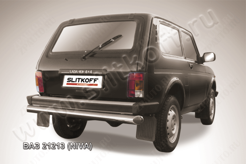 Защита заднего бампера d76 Lada Niva 21213 3-дверная (1993-2023) Black Edition, Slitkoff, арт. Niv008BE
