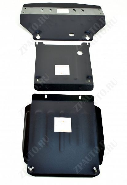 MB ML (W163) 1997-2005 V-2,3-5,0; 2,7D; 4,0D защита радиатора, картера и кпп (3 части), ALFeco, алюминий, 4 мм, арт. ALF3608al