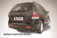 Защита заднего бампера d57 черная Hyundai Santa-Fe Classic Таганрог (2000-2012) , Slitkoff, арт. HSFT016B
