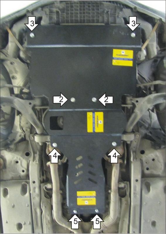 Защита стальная Мотодор (Двигатель, Коробка переключения передач), 3 мм, Сталь для Lexus IS 250 2005-2010 арт. 15006