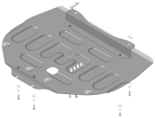 Защита  Мотодор (Двигатель, Коробка переключения передач), 2 мм, сталь для Renault Scénic IV  2016-2022 арт.71705
