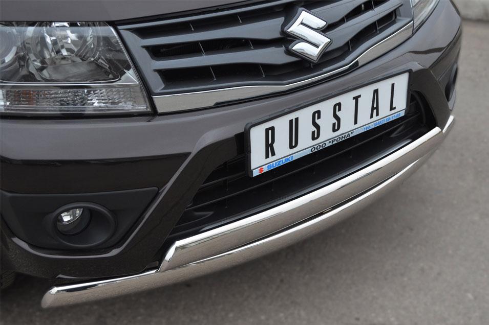 Защита переднего бампера d75x42 овал для Suzuki Grand Vitara 5d 2012, Slitkoff SVZ-001093