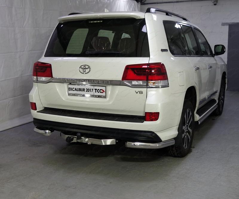 Защита задняя (уголки) 76,1 мм для автомобиля Toyota Land Cruiser 200 EXCALIBUR 2017-, TCC Тюнинг TOYLC200EXCAL17-24