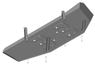 Защита стальная Мотодор (Топливный бак), 2 мм,  для Changan Hunter Plus  2023- арт. 77210