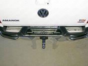 Накладки на задний бампер (лист зеркальный надпись Volkswagen) для автомобиля Volkswagen Amarok 2016-