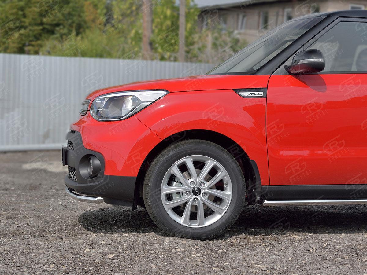Защита переднего бампера d42 на KIA Soul II 2017, Slitkoff KSOZ-002750