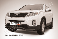 Защита переднего бампера d57 волна черная Kia Sorento (2012-2021) , Slitkoff, арт. KS13-005B