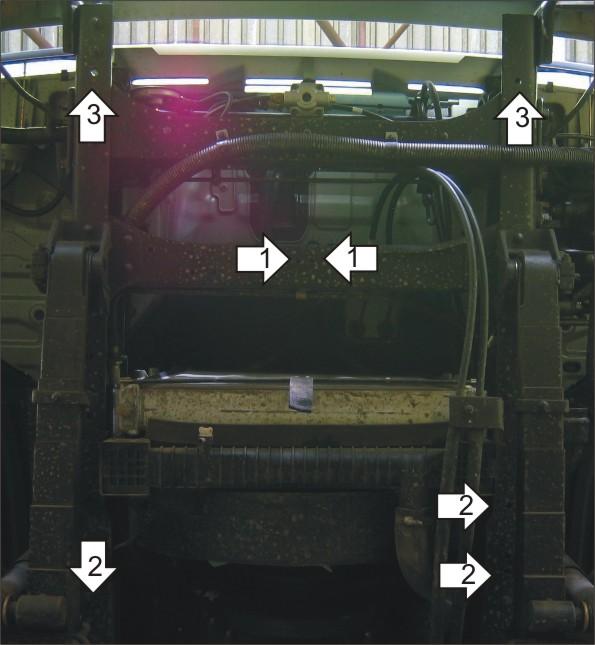 Защиты Грузовые Motodor (Радиатор), 2 мм, Сталь для Hyundai HD 120 2006- арт. 20902