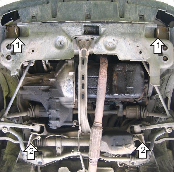 Защита стальная Мотодор (Двигатель, Коробка переключения передач), 2 мм, Сталь для Honda Accord V 1993-1997 арт. 00803