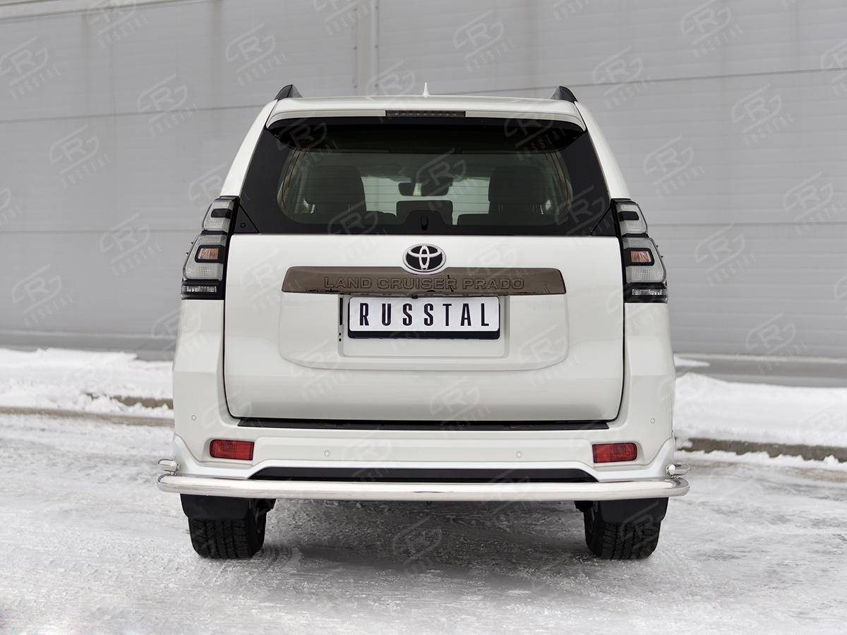 TOYOTA LC PRADO 150 BLACK ONYX 2020- Защита заднего бампера d57 секции-d42 уголки LCPZ-003552