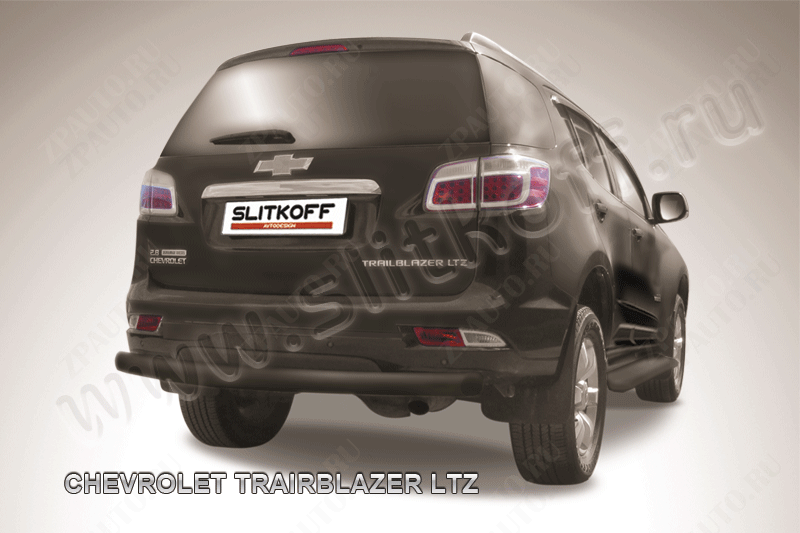 Защита заднего бампера d76 черная Chevrolet Trailblazer (2012-2016) , Slitkoff, арт. CHTB12-011B