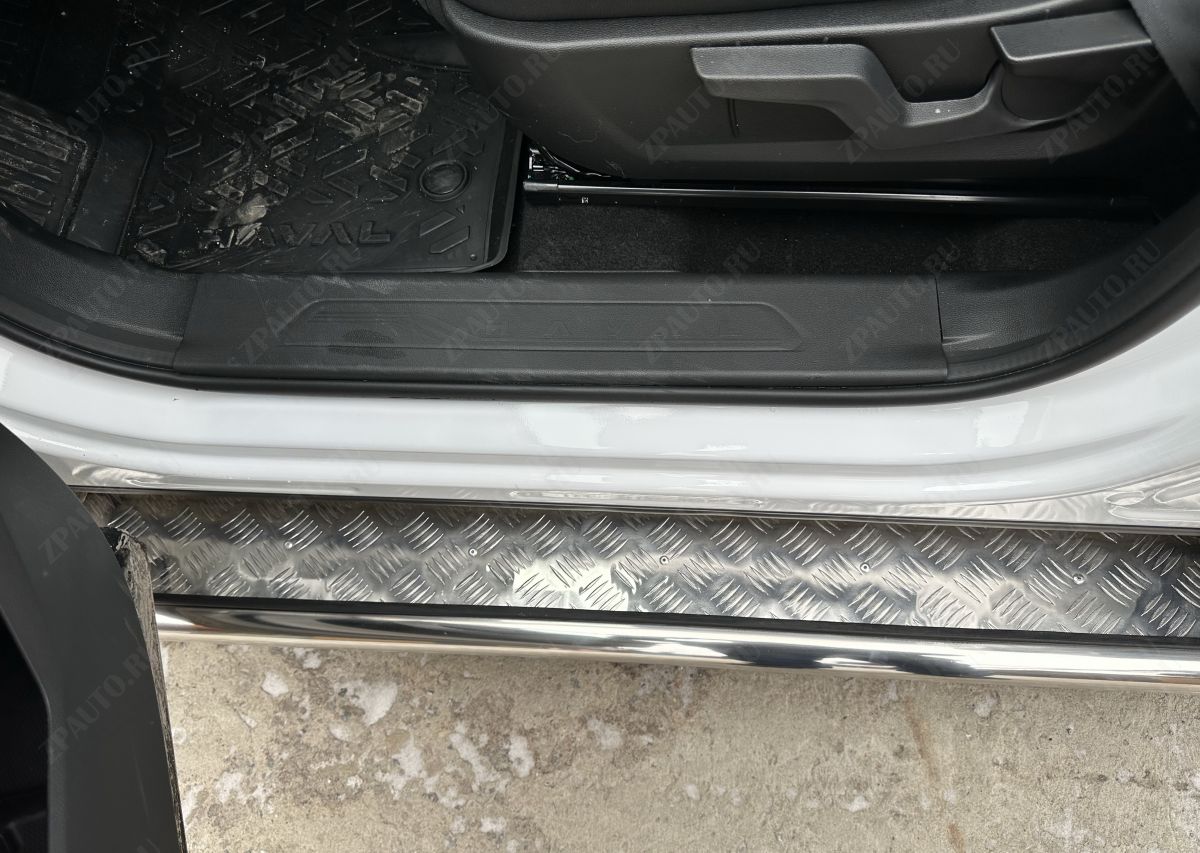 Пороги с накладным листом для автомобиля Haval HAVAL F7 2024 арт. GWF7.24.41