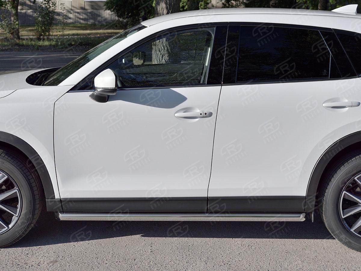 Пороги труба d57 вариант 1 Mazda CX-5 2017, Русталь M5T-0027981, Slitkoff