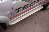 Пороги труба d42 с листом для Mitsubishi Pajero Sport 2010, Slitkoff PSL-000928