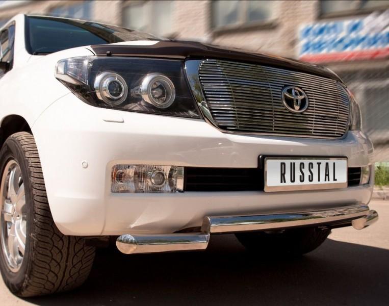 Защита переднего бампера d57 ступень для Toyota Land Cruiser 200 2007-2012, Slitkoff LCZ-000205