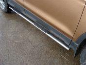 Пороги овальные с накладкой 75х42 мм для автомобиля Ford Kuga 2013-2016, TCC Тюнинг FORKUG13-12